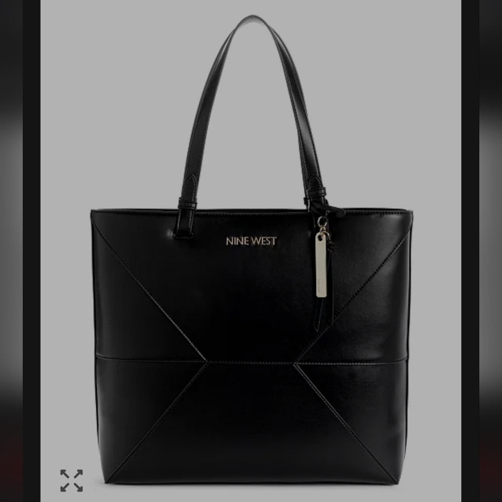 Nine West Stevei Triple Compartment Black Tote